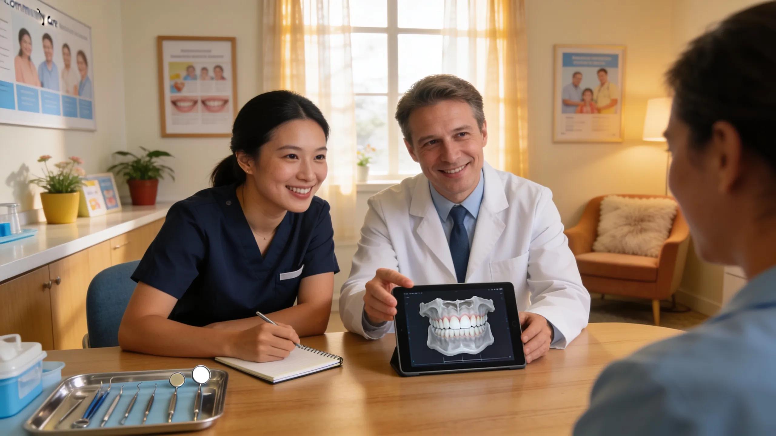 Collaboration between healthcare professionals in a community dental care setting