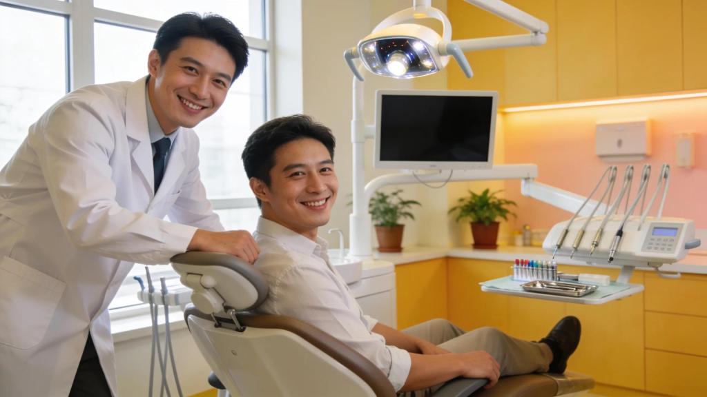Dental clinic interior with a dentist and patient, emphasizing trust and care in dental services