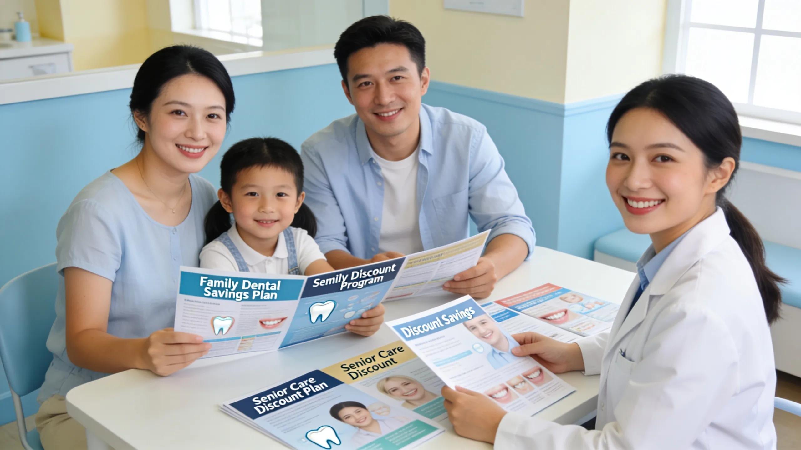 Family consulting about dental discount services illustrating accessible dental care options