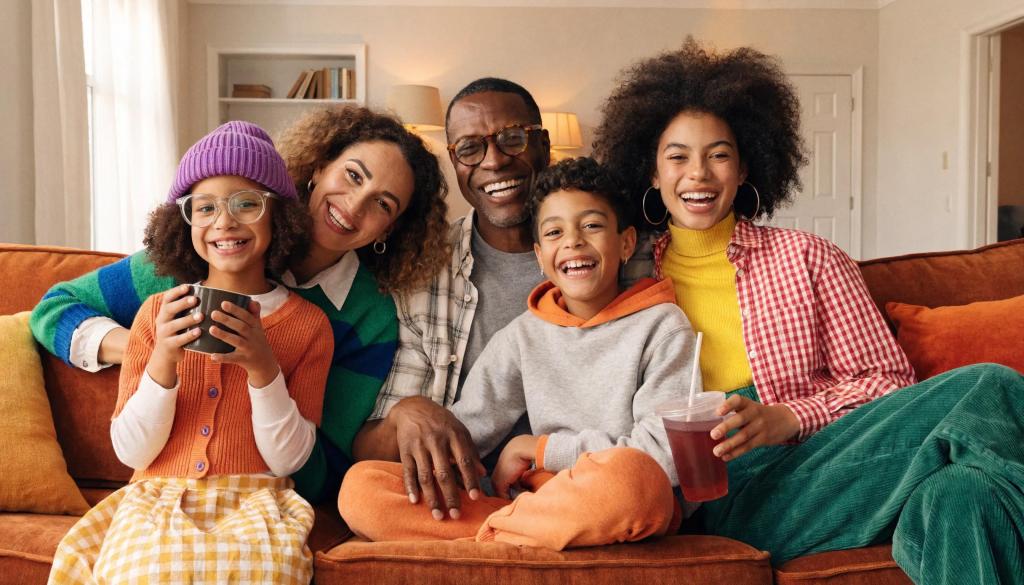Family smiling with healthy teeth and clear vision, representing affordable dental insurance plans with vision benefits