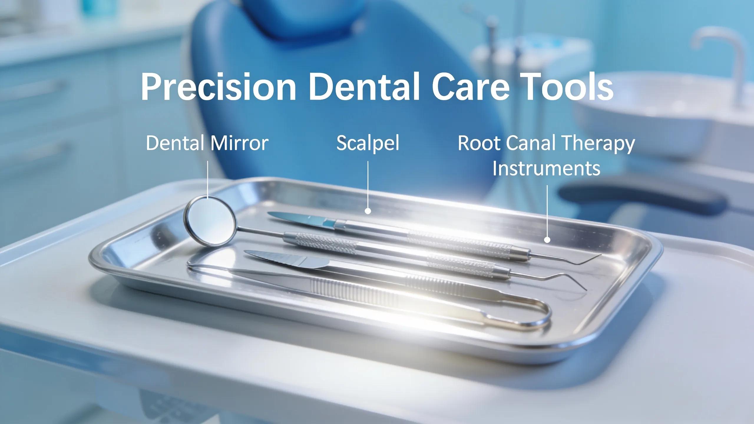 Dental tools used for endodontic treatment options for managing tooth pain