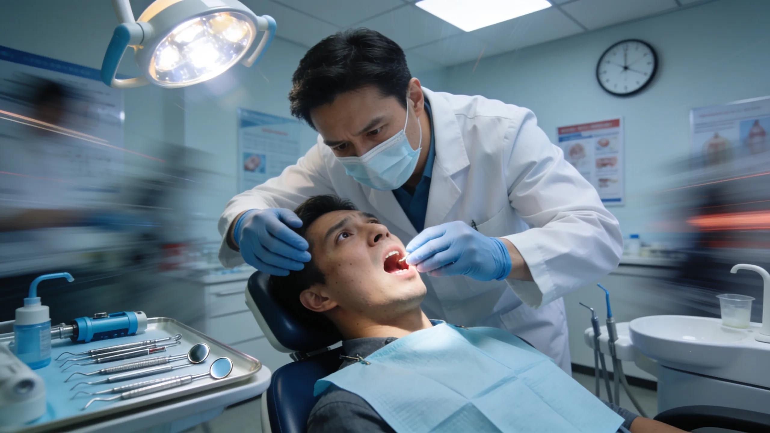 Patient receiving urgent dental care highlighting the dynamics of emergency treatment