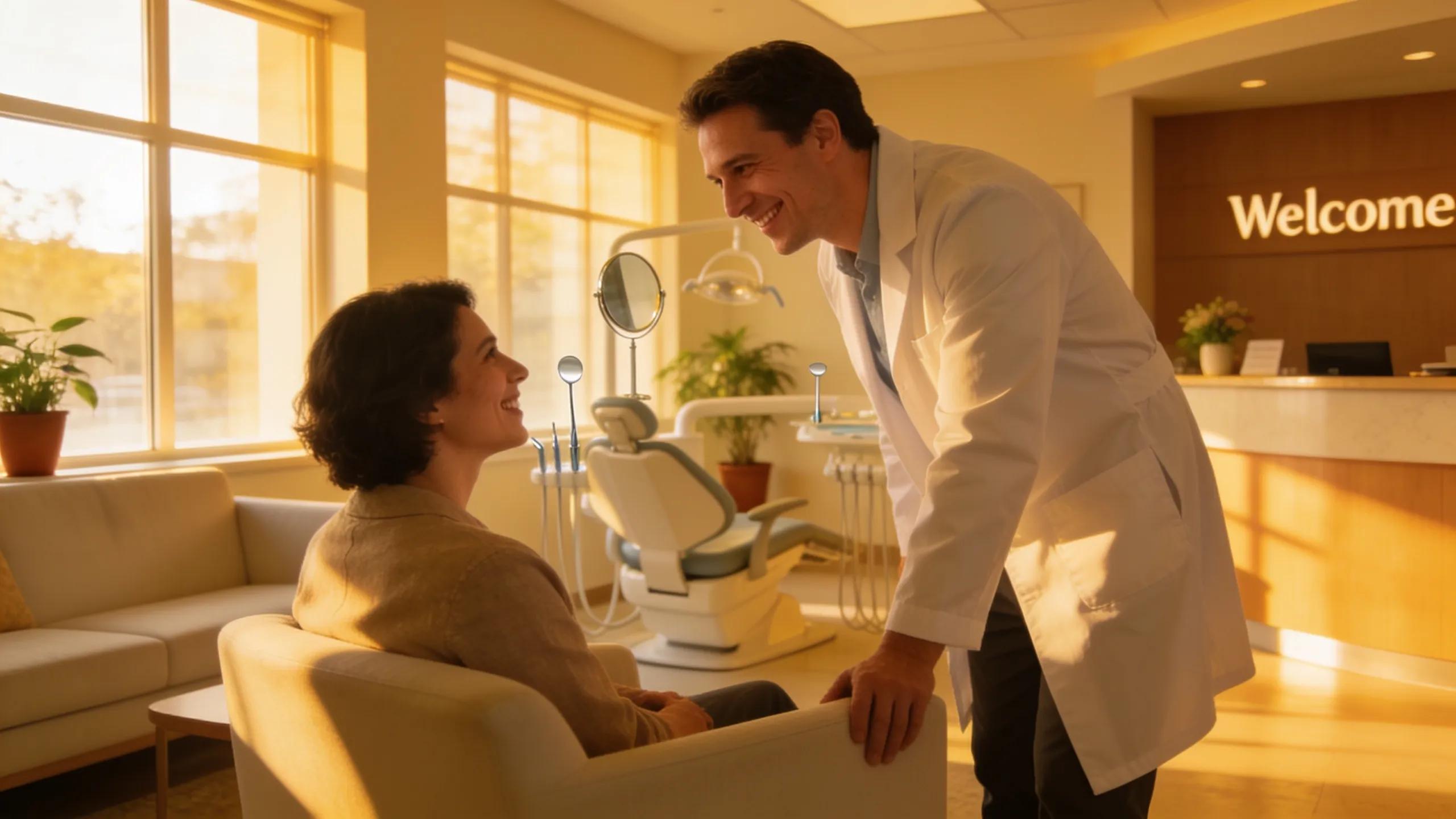 Welcoming dental office scene highlighting walk-in dental care