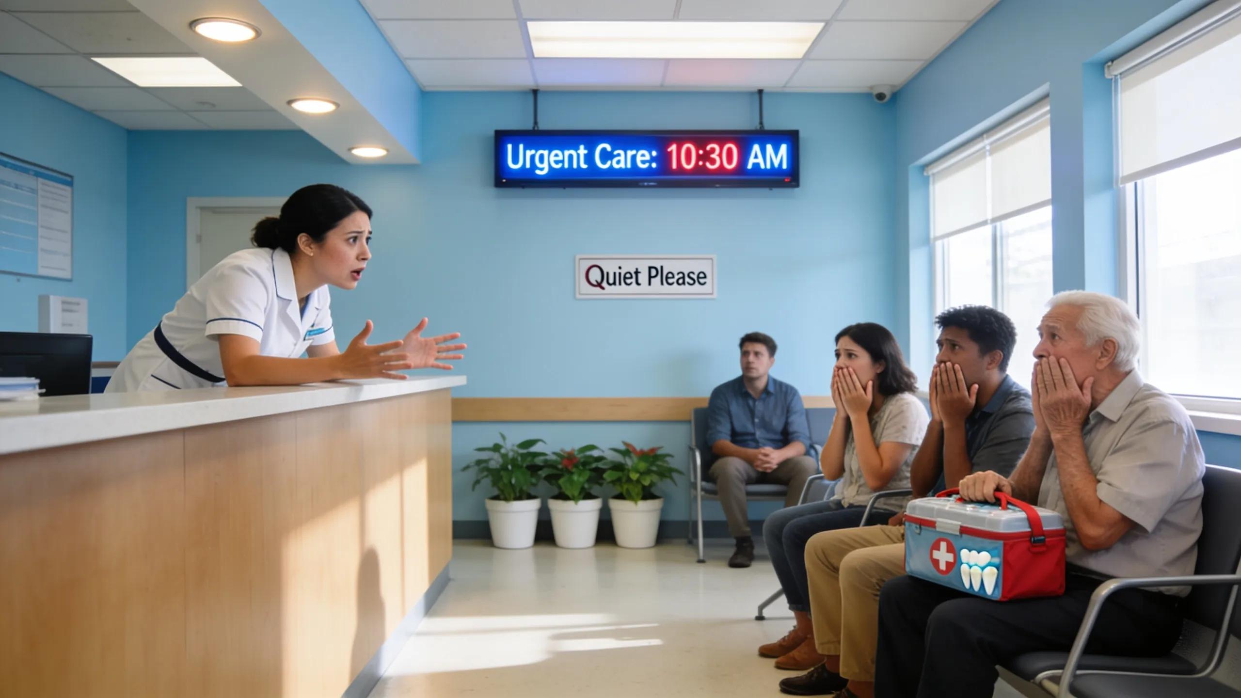 Patients seeking urgent dental care in a busy clinic, reflecting the importance of emergency dental services