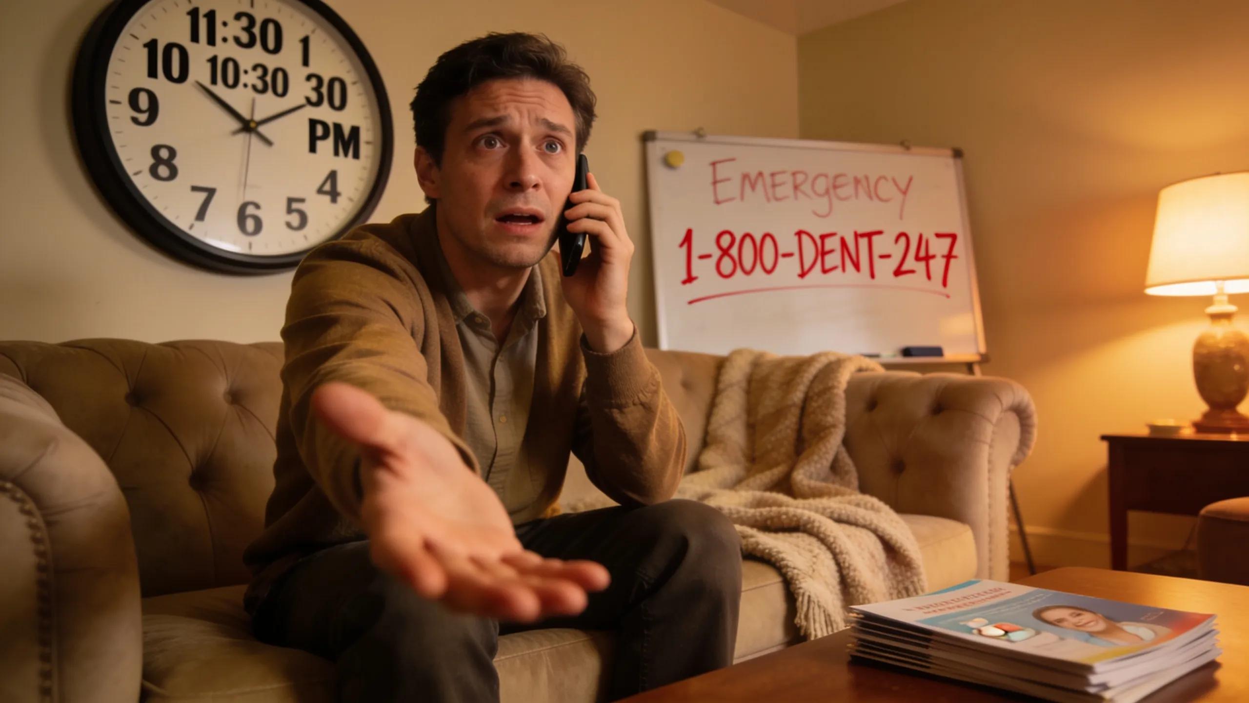 Patient seeking emergency dental care over the phone, conveying urgency and concern