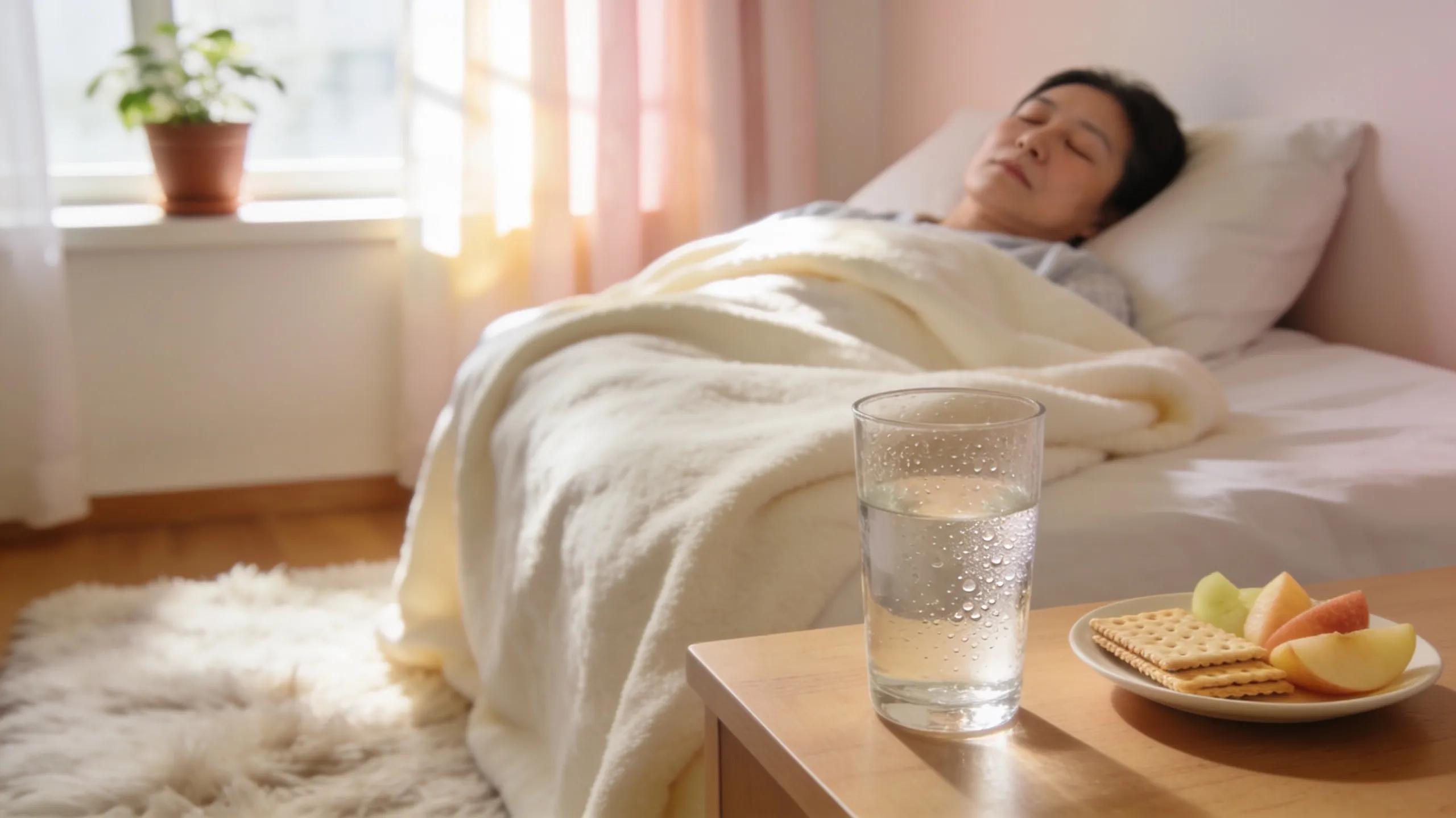 Patient resting at home with a focus on comfort during root canal recovery
