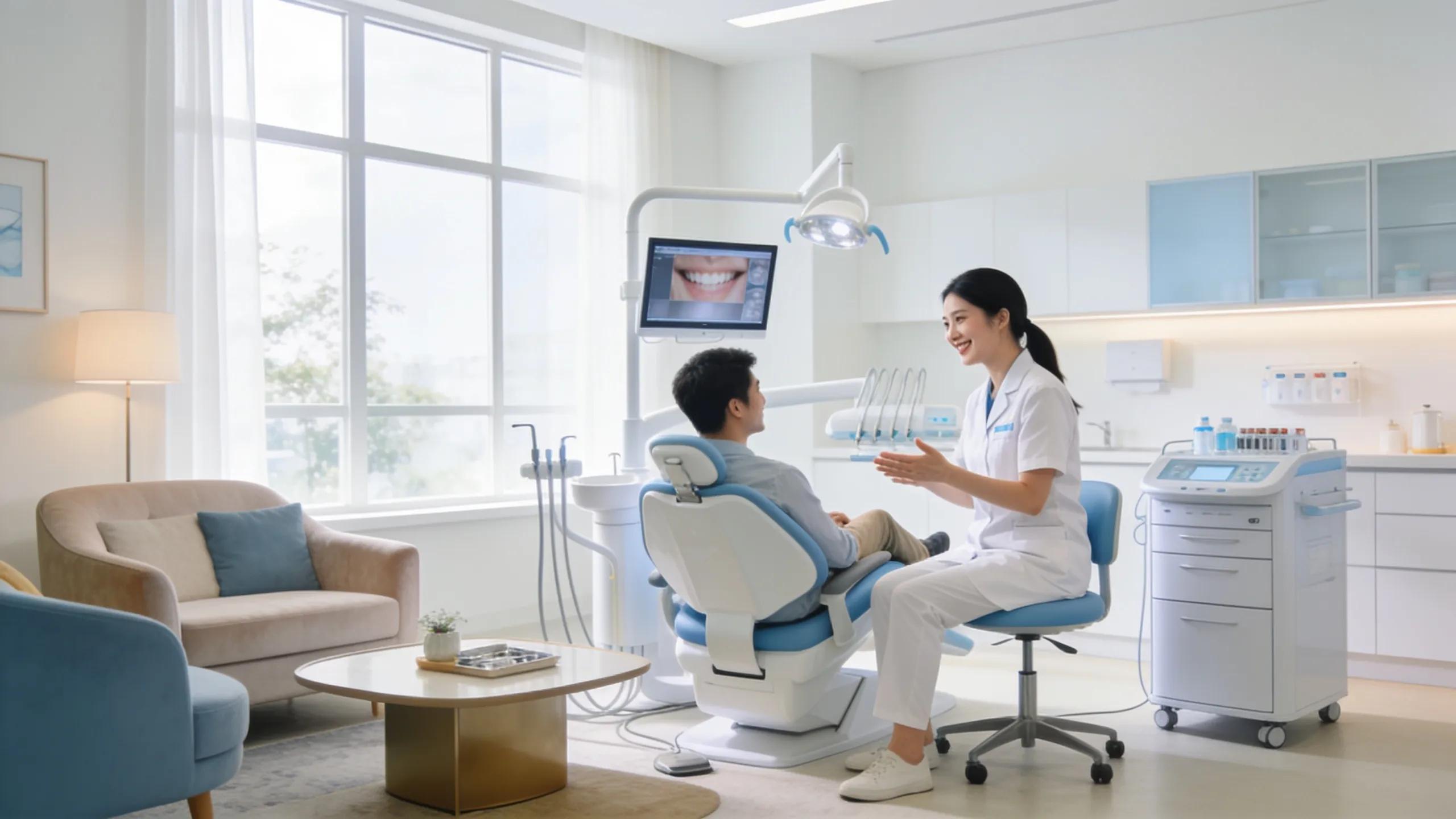 Dental office with modern equipment and friendly staff providing care
