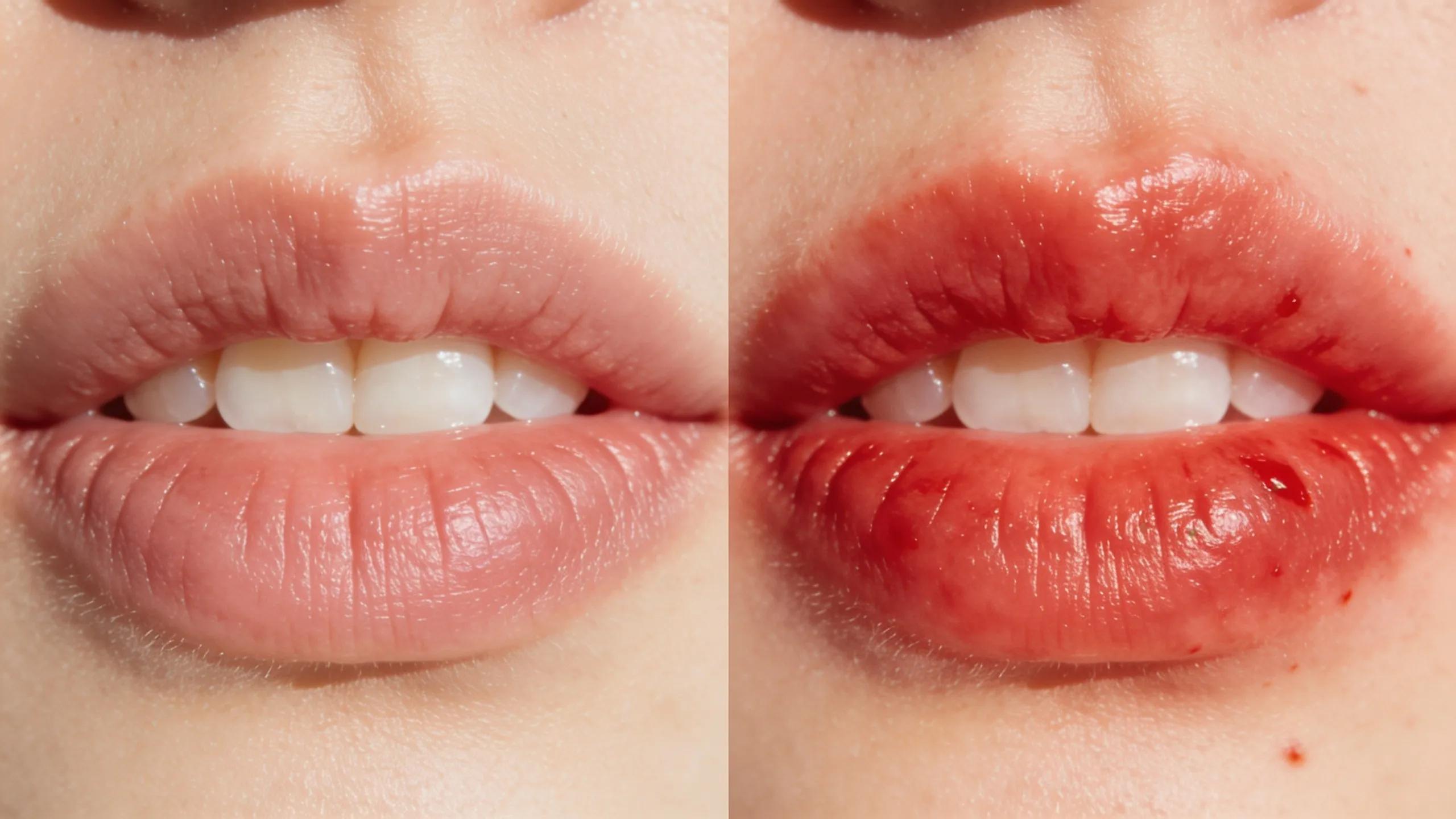 Close-up image showcasing healthy and inflamed gums to illustrate gingivitis symptoms