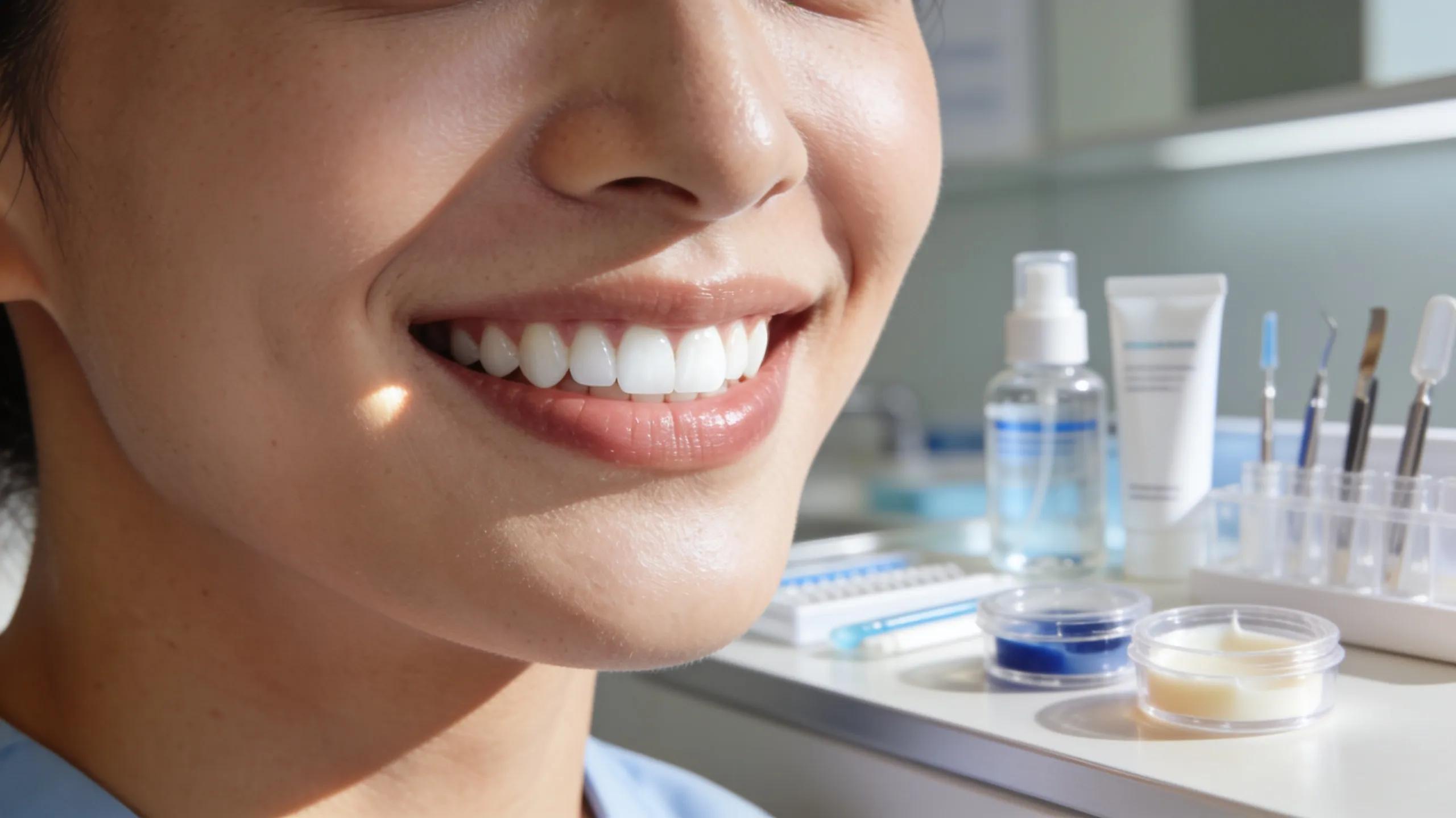 Patient smiling confidently after cosmetic dental procedures, highlighting enhancement of smile aesthetics