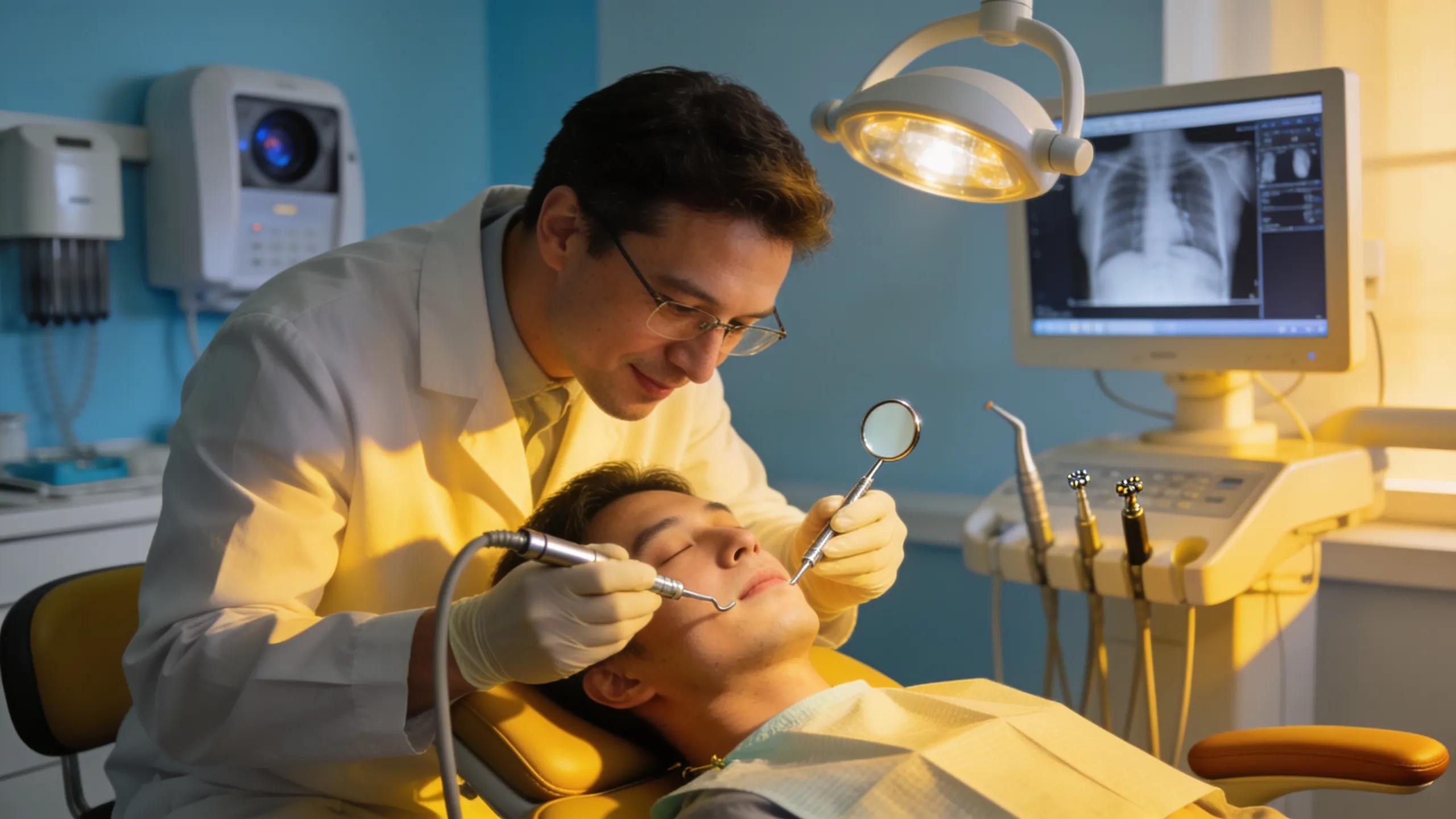 Endodontist performing a root canal procedure with advanced dental tools in Bloomingdale, IL