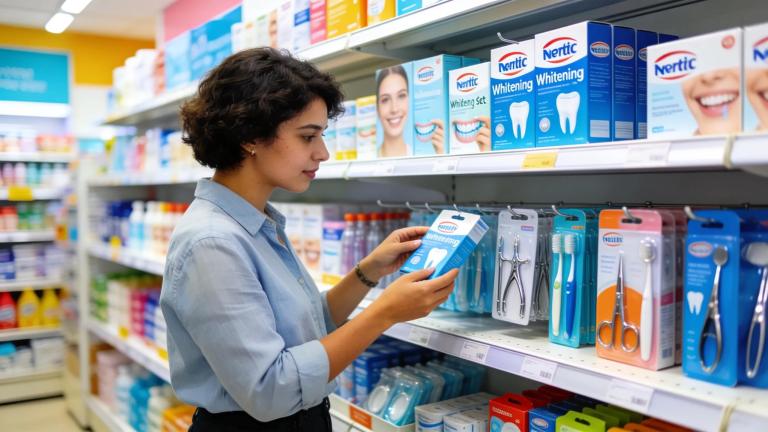 Dental supply store with a variety of products and equipment highlighting affordability and quality