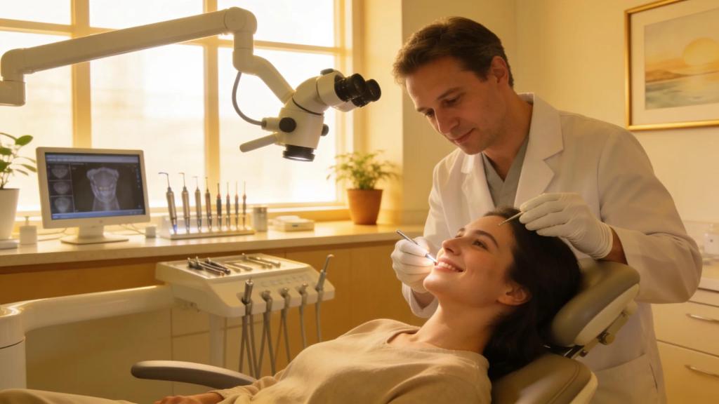 Dental clinic atmosphere with endodontic care in a welcoming treatment room
