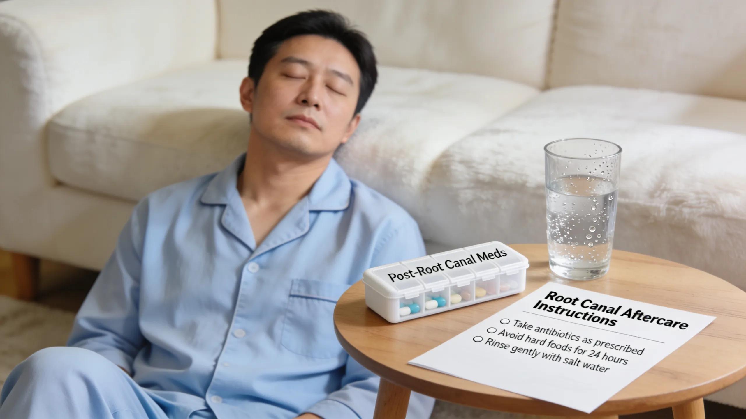 Post-treatment care and recovery instructions after root canal therapy