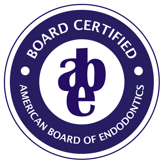 Board Certified &mdash; American Board of Endodontics seal
