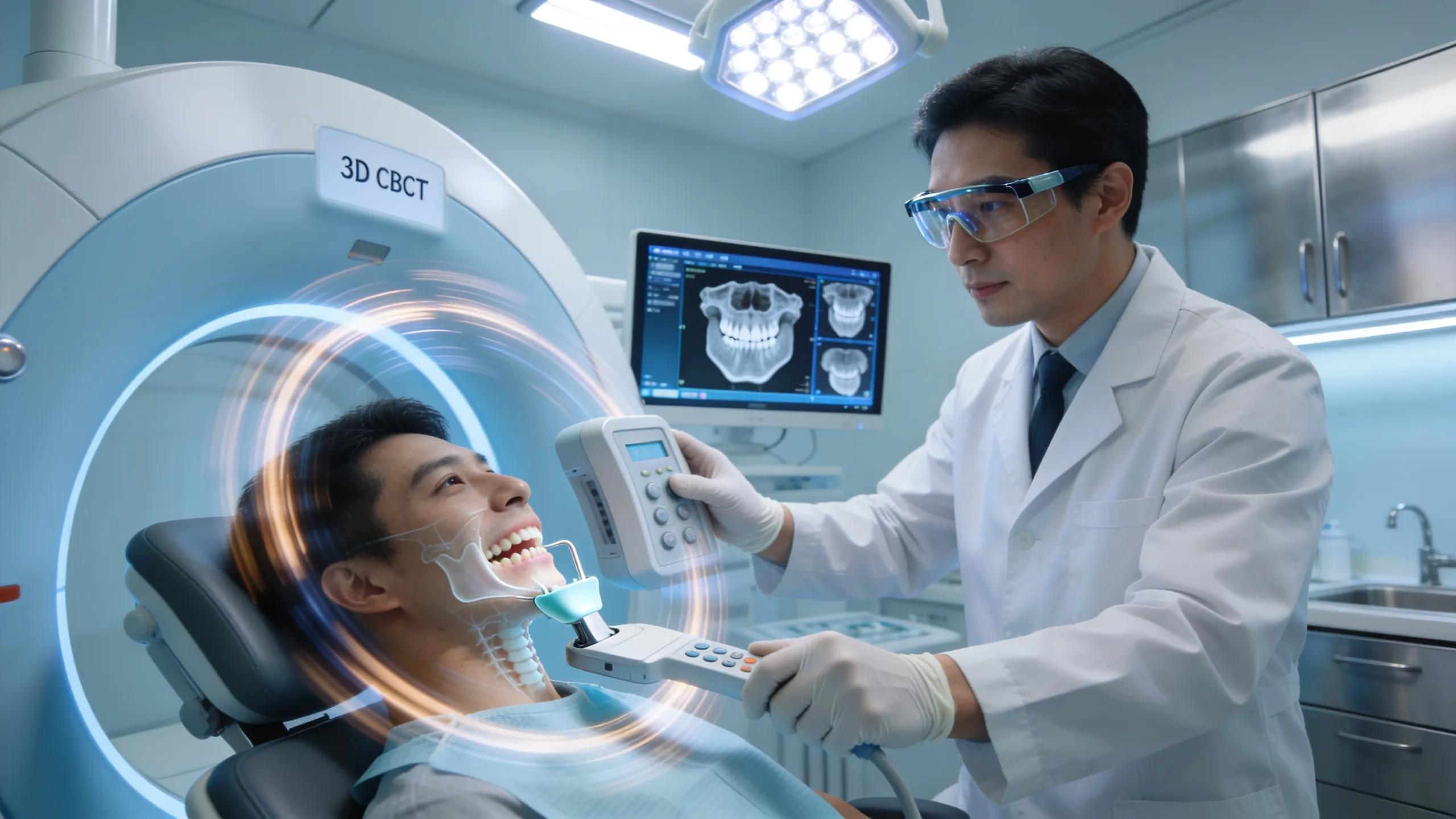 Dentist utilizing 3D imaging technology for advanced endodontic procedures
