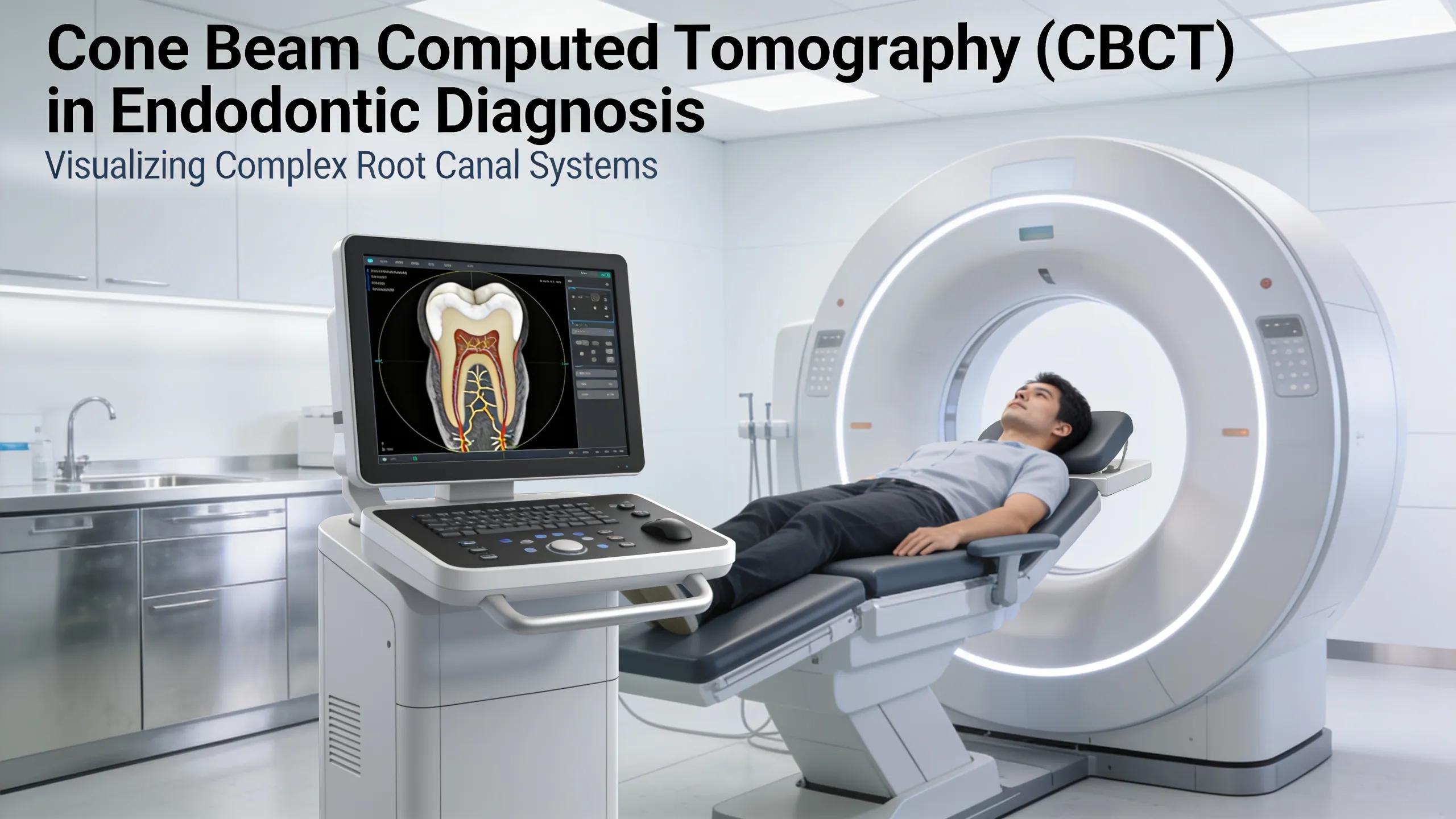 CBCT machine in a dental clinic illustrating the advanced imaging technology for diagnosing calcified canals